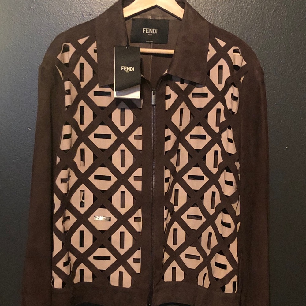 Fendi Laser cut leather and suede Jacket